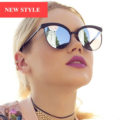 Retro Cat Eye Sunglasses For Women and Girls In Fashion Brand Designer Mirror Lens Cateye Style Polarized Cateye Sunglasses for Women In Retro Round Large Vintage UV Protection Oversized Shades Style With UV400 Protection