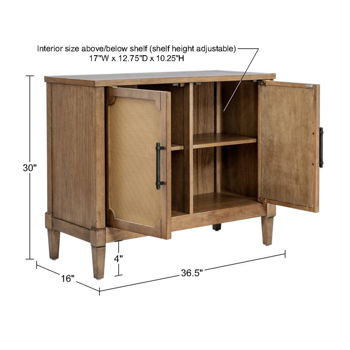 Salina Woven Cane Accent Cabinet - Toasted Almond by Martha Stewart