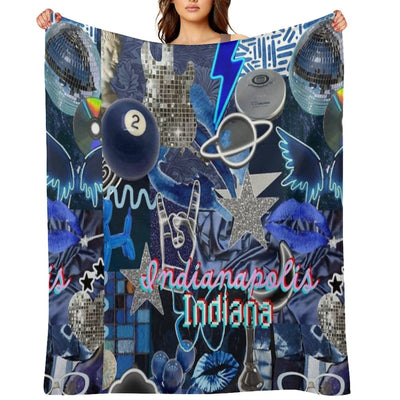 Indianapolis Indiana COLLAGE Travel-friendly Throw Blanket
