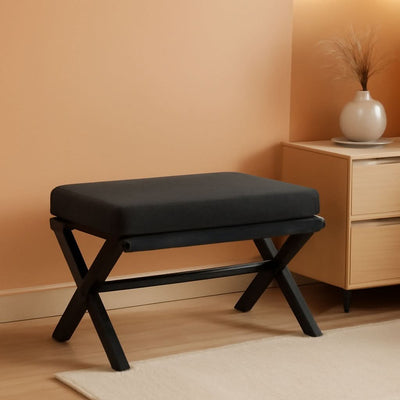 Foldable Foot Stool Black For Contemporary Living Room