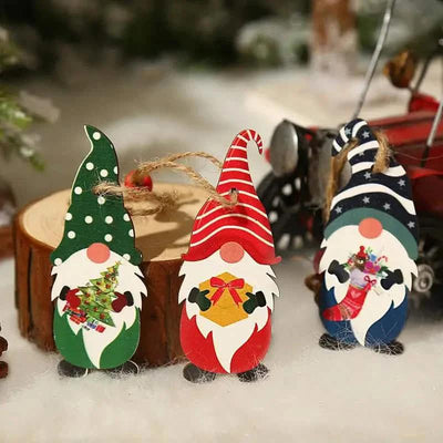 9-Pieces: Festive Christmas Wooden Hanging Box