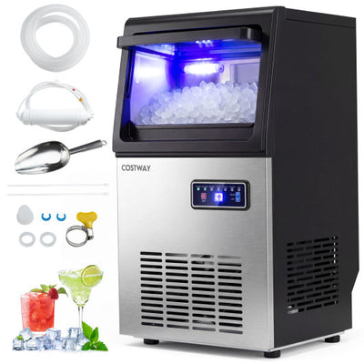 90 LBS/24H Commercial Nugget Ice Maker with Self-Cleaning
