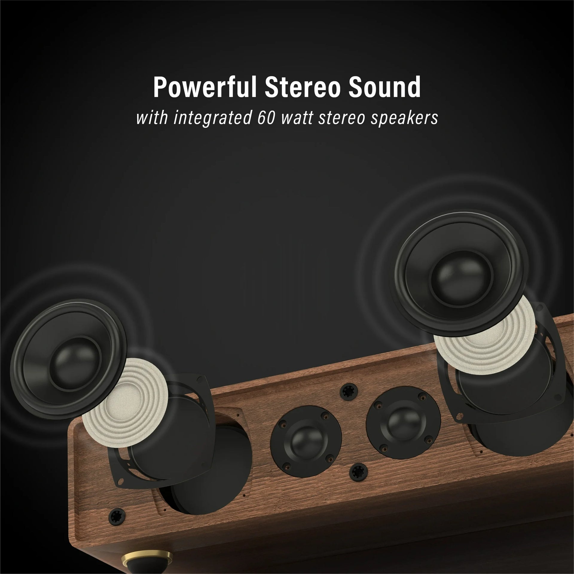 Crosley Stave Record Player - Walnut/Gold