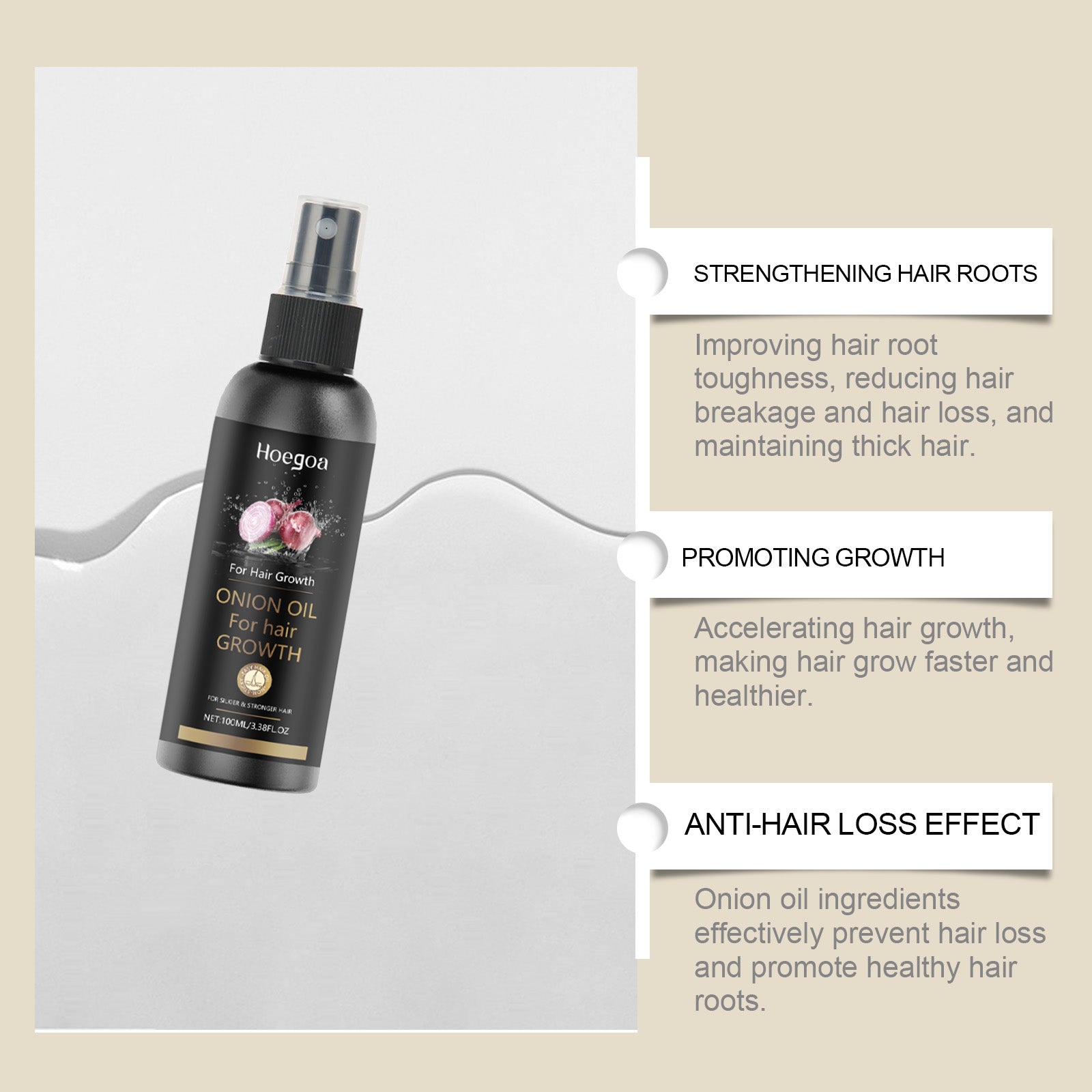 Onion Oil Hair Care Essential Oil Spray Gently Hydrates Hair Follicles Brightening Care Moisturizes And Softens Hair
