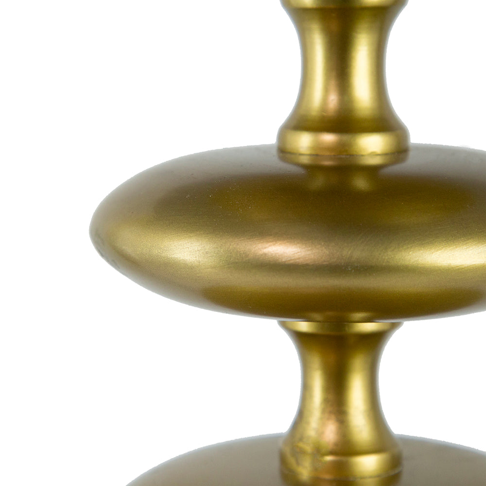 16x16x29.8' Gold and Black Table Lamp with Contemporary Disc Design