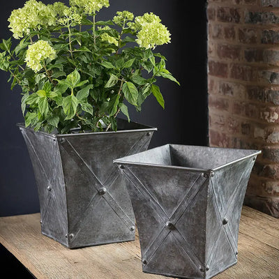 Zinc Square Planters