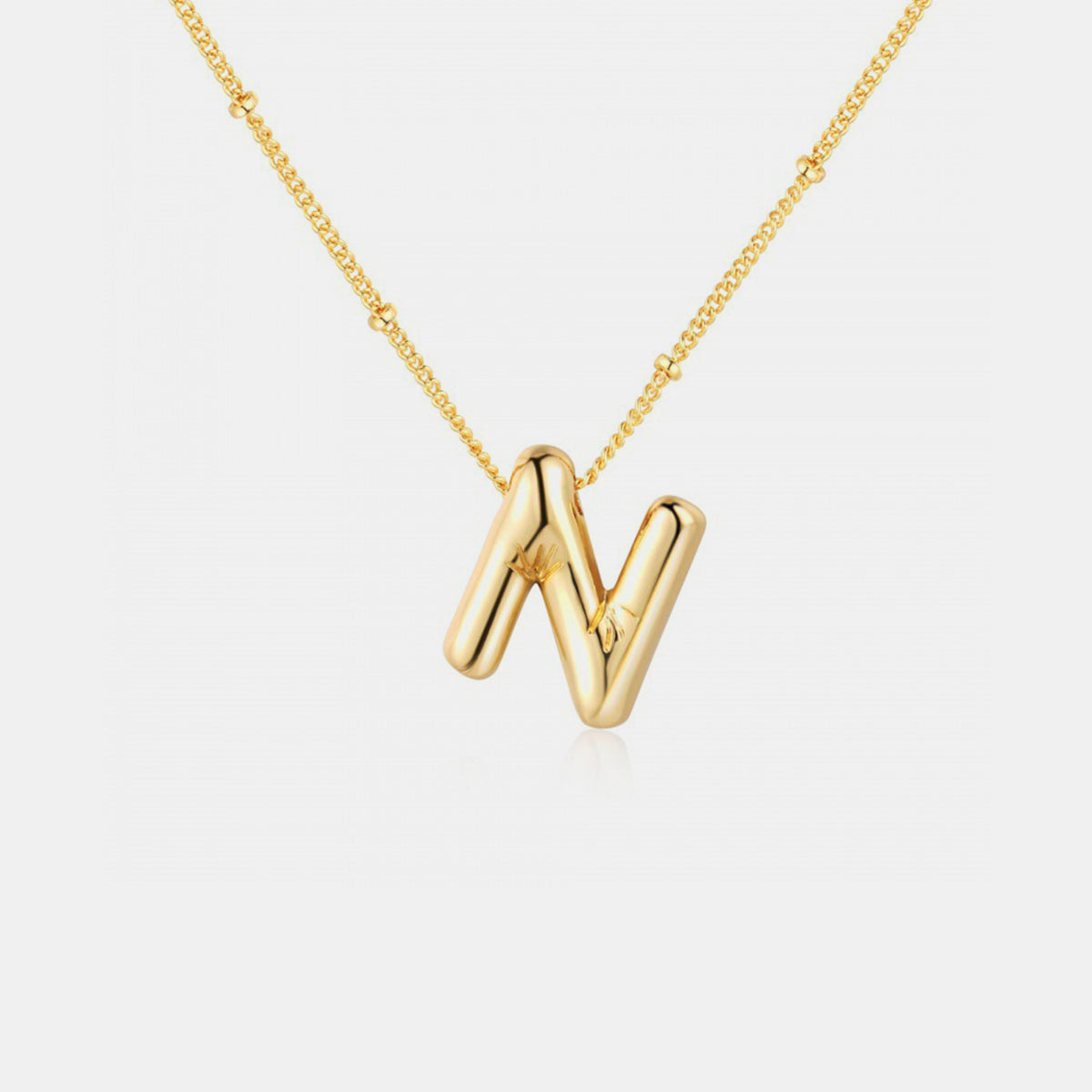 Gold Initial Letter Pendant Necklace