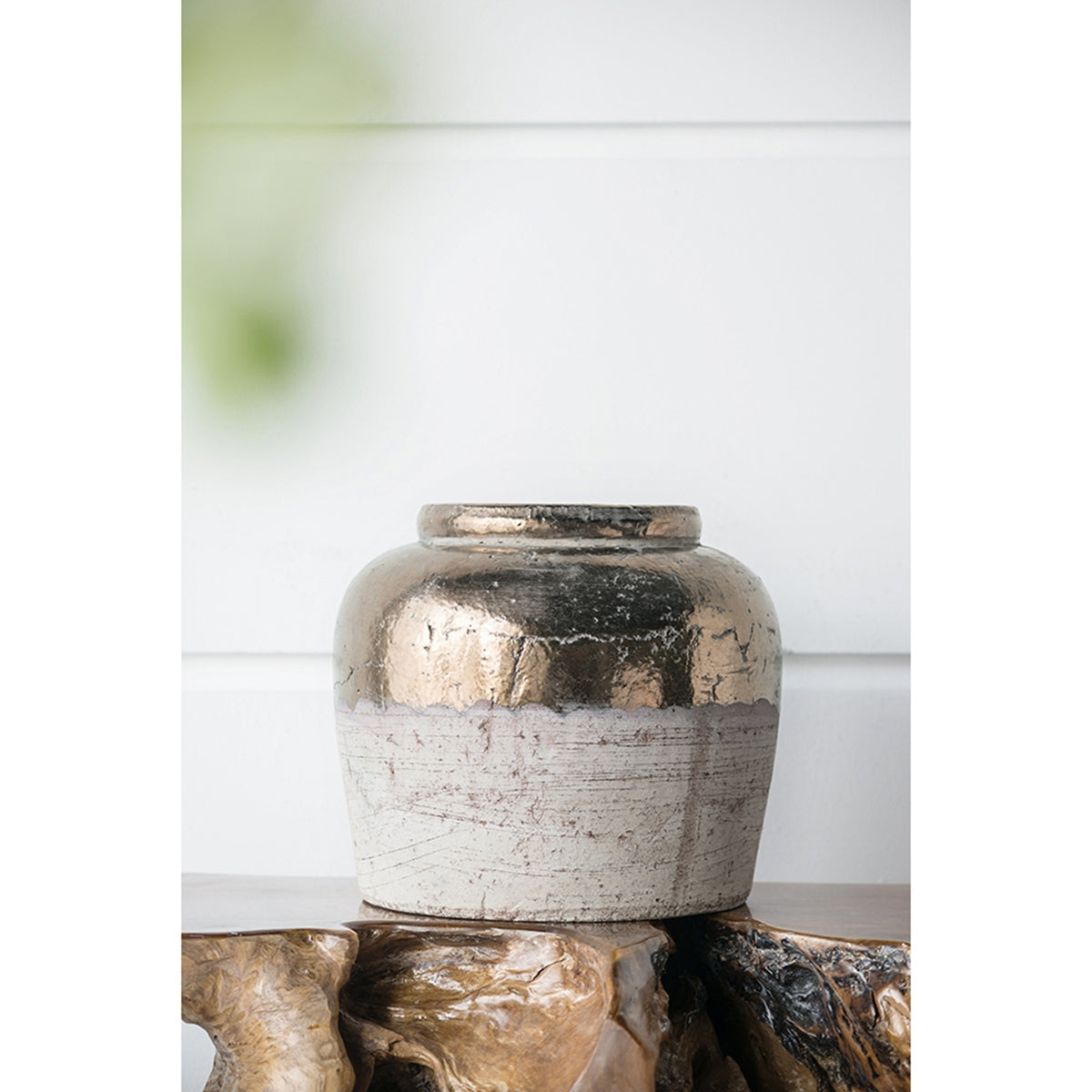 13x13x11' Round Sienna Brown Ceramic Accent Vase
