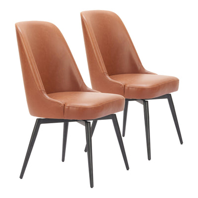Keppel Swivel Dining Chair (Set of 2) Brown