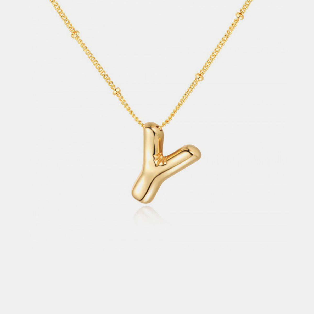 Gold Initial Letter Pendant Necklace