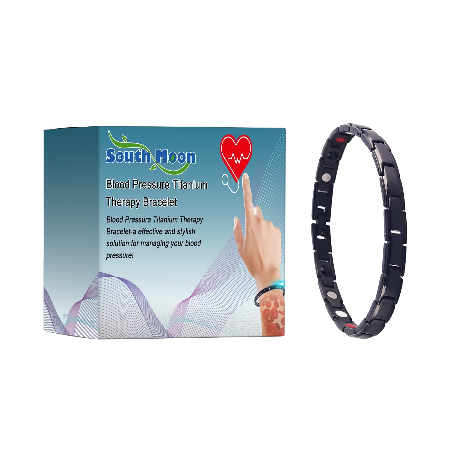 Blood Pressure Titanium Therapy Bracelet, Lightheadedness Relief Body Discomfort Capsule Body Care Bracelet