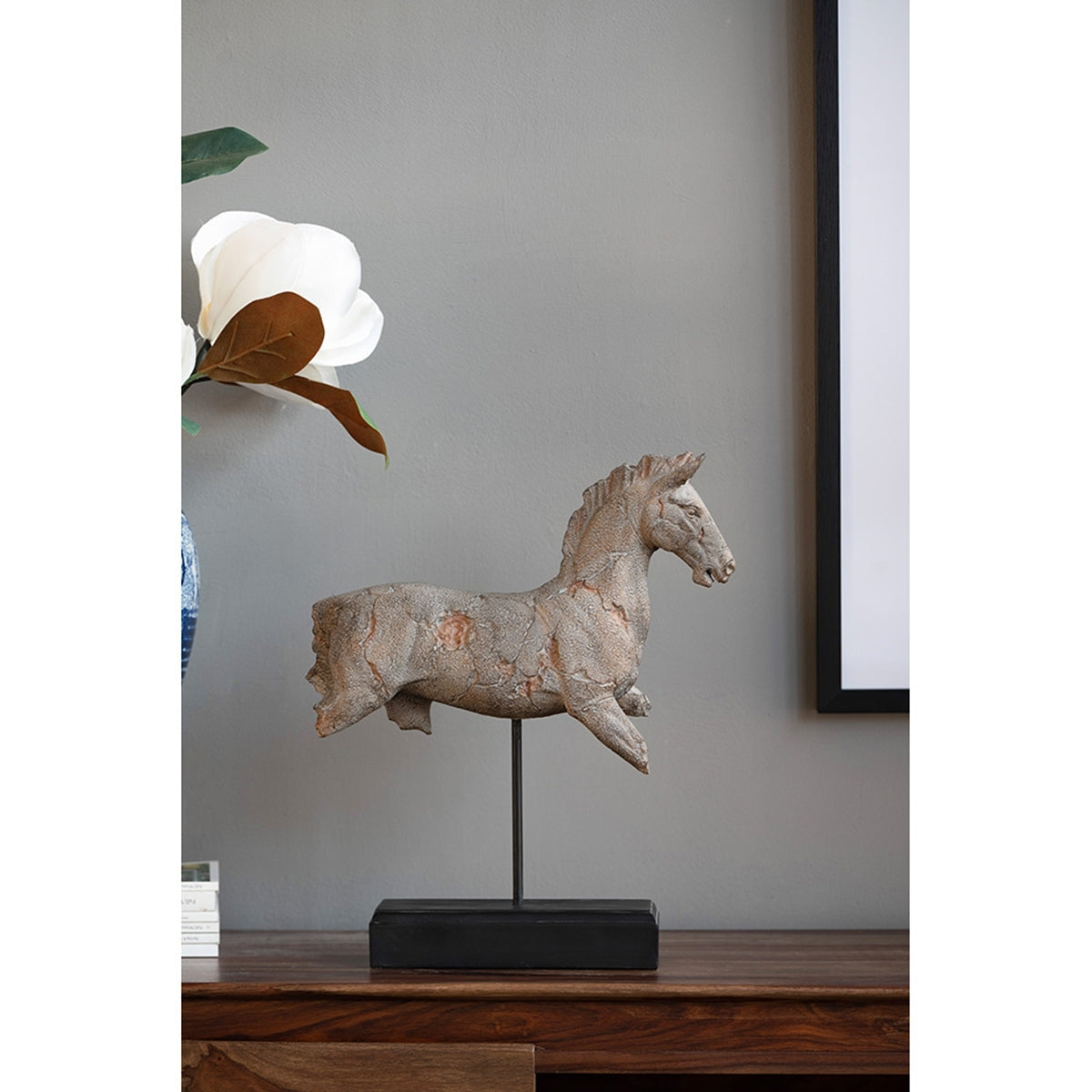 14x4.5x17' Antique Horse Statue On Stand