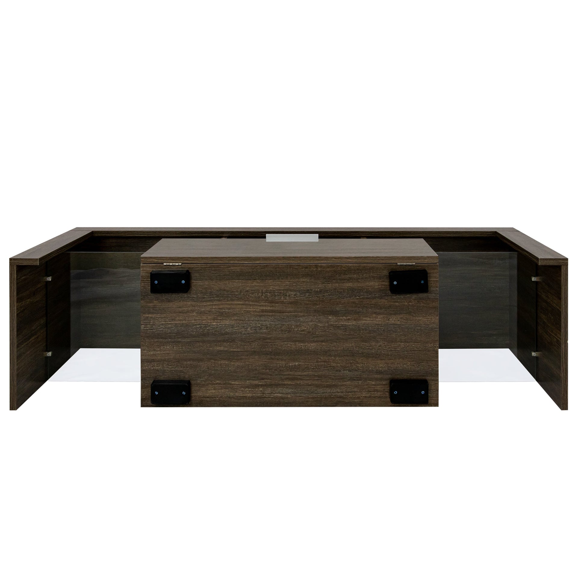20 minutes quick assembly brown simple modern TV stand Brown TV bracket with LED Color Changing Lights for Living Room