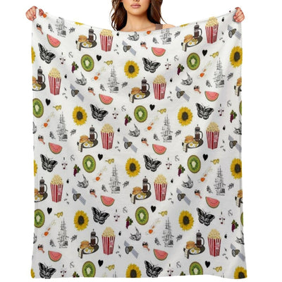 Harry Styles Song Illustration Collage Compact Throw Blanket