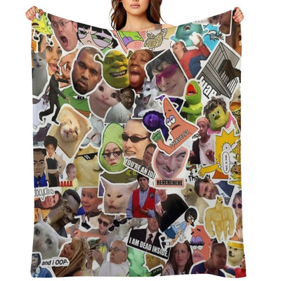 Random Meme Pack Shrink-resistant Throw Blanket