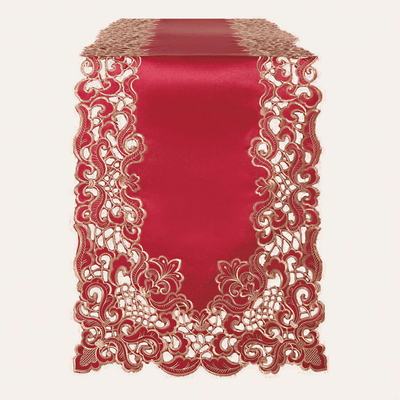 Burgundy Gold Table Runner – Crimson Glow, 14x108 Inch