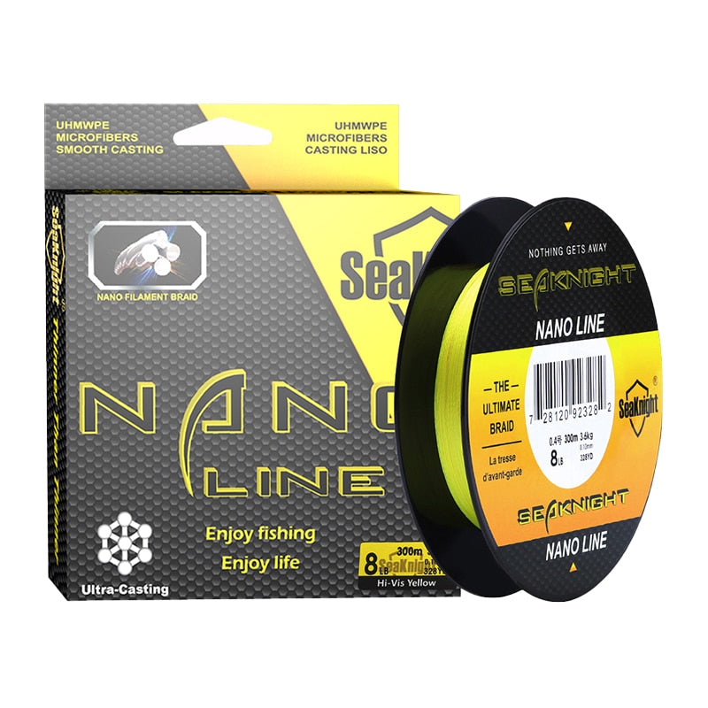 SeaKnight NANO 100M 300M 4 Strands Braided Fishing Lines Multifilament PE Fishing Line 4LB 6LB 8LB 10LB Diameter 0.07-0.12mm