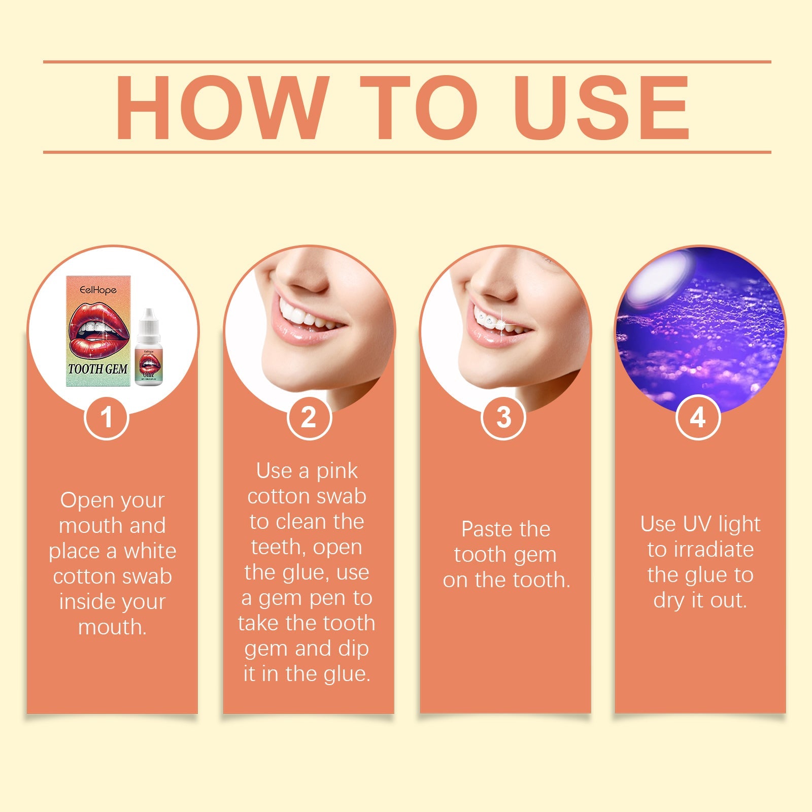 Diy Fashion Dental Set Dental Decoration Drill Combination Personality Sparkle Light Up Smile Style