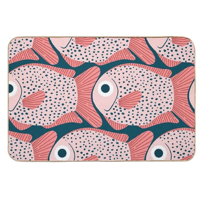 Fish Pattern Pet-Safe Bath Mat