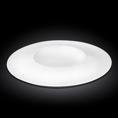 White Round Plate / Platter With Super Wide Rim 13.75
