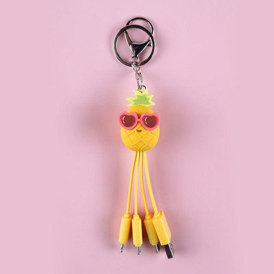 Creative cartoon data cable quirky peach blossom eye phone charging cable peach blossom eye pineapple fruit