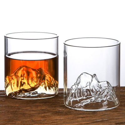 Mountain viewing cup China-Chic style glass transparent household tea cup hot water resistant cup creative Fuji Mountain Tibetan Cup