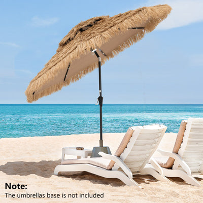 9 Feet Solar Powered Thatched Tiki Patio Umbrella with Led Lights.