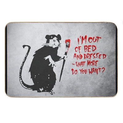 BANKSY Out Of Bed Rat Bath Mat