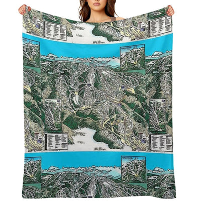 Steamboat Ski Map Durable Throw Blanket