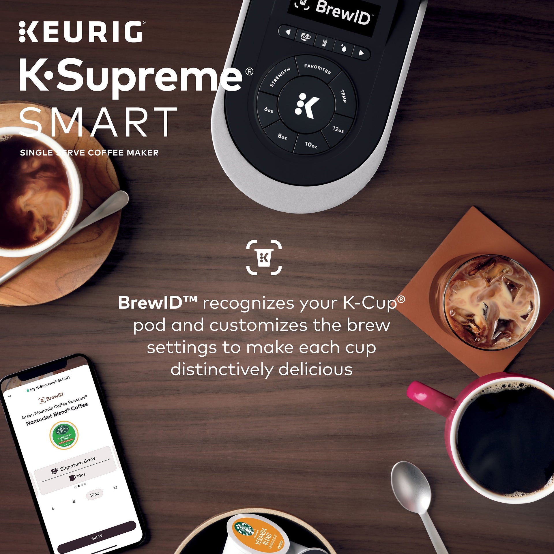 K-Supreme SMART Coffee Maker, Multistream Technology, Brews 6-12Oz Cup Sizes, Black