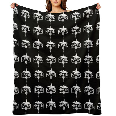 Haven White Logo Wrinkle-free Throw Blanket