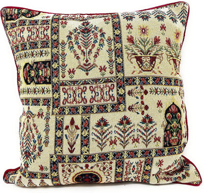 DaDalogy Bedding Light White Mughal Floral Botanical Cottage Fleur Tapestry Throw Pillow Covers 16