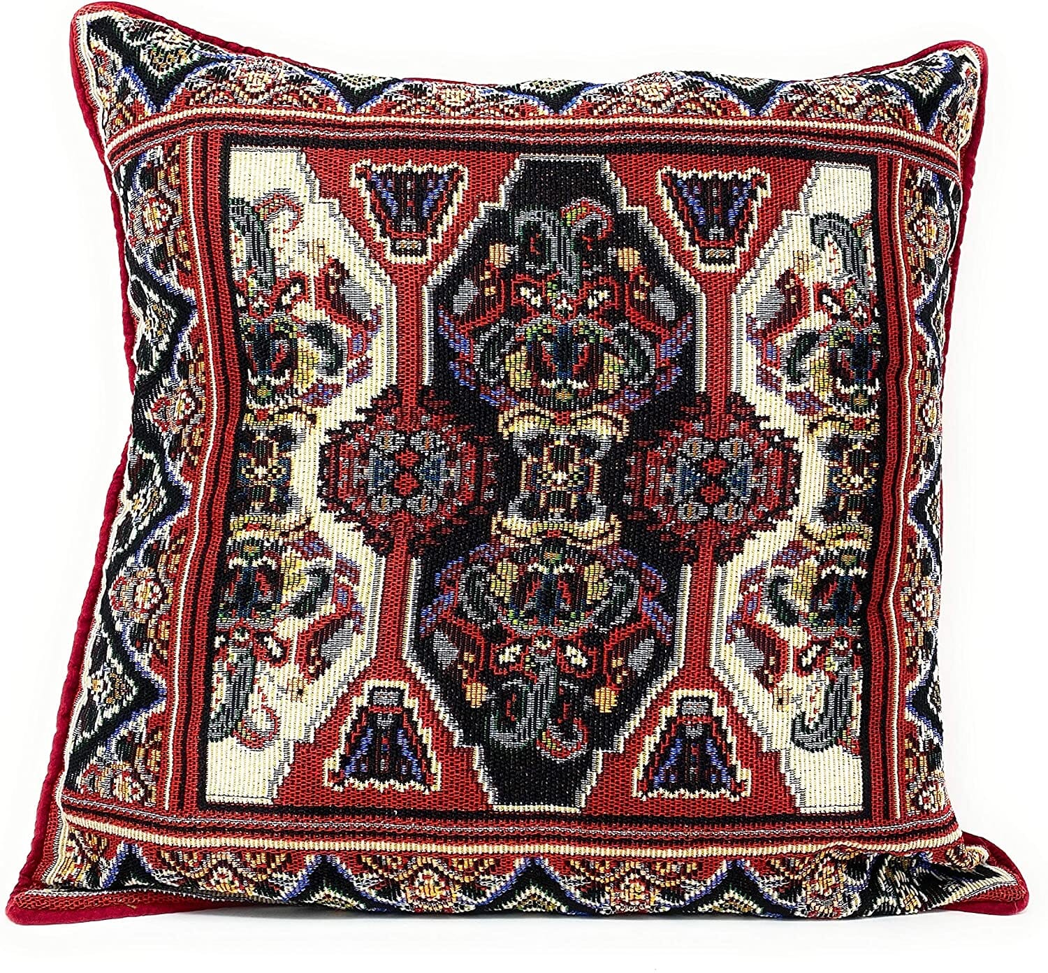DaDalogy Elegant Majestic Kilim Red Rug Ornate Tapestry Throw Pillow Covers 16