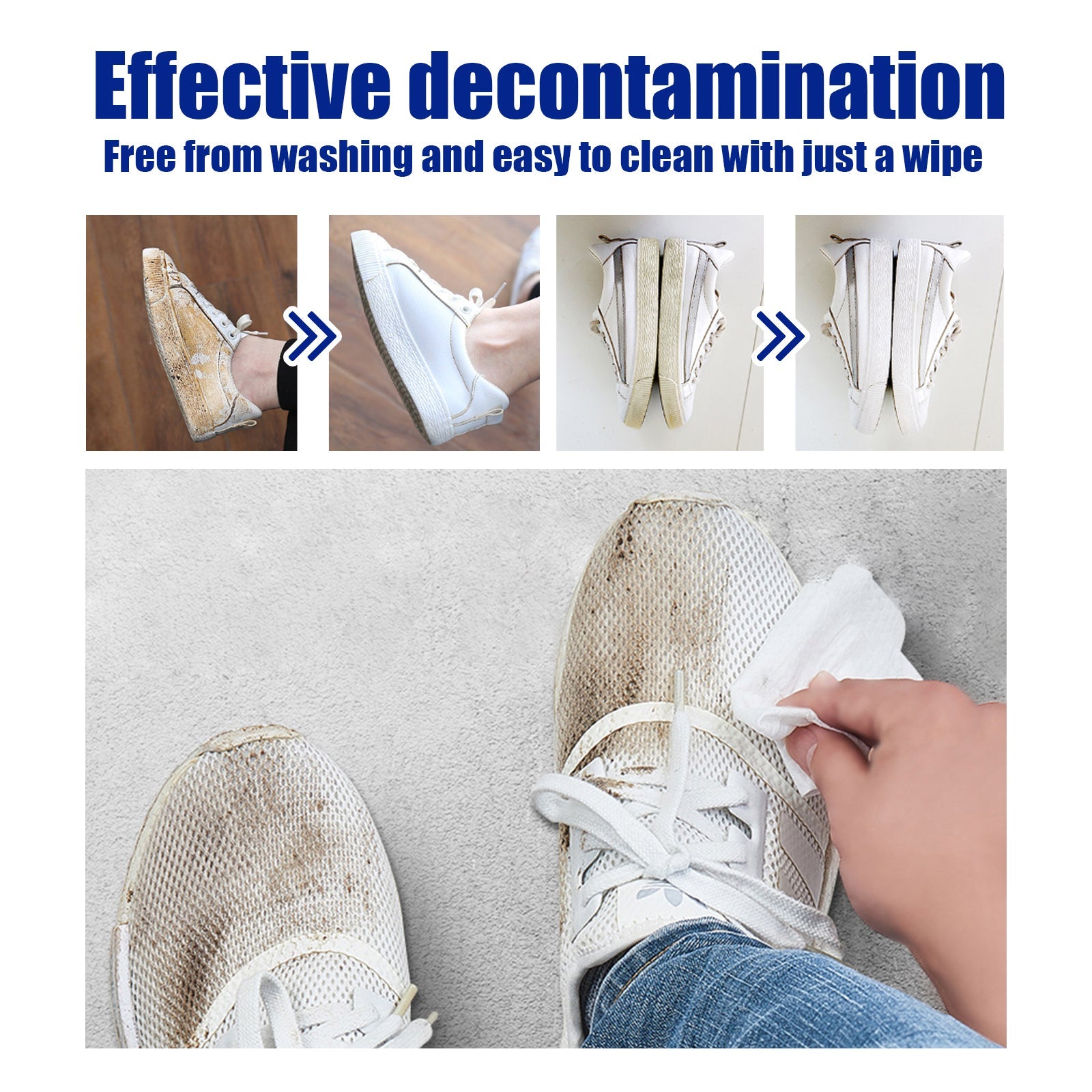 Sneakers Wipes, Small White Shoes Sneakers Oxidizing Clean Decontamination White Portable Shoe Wipes