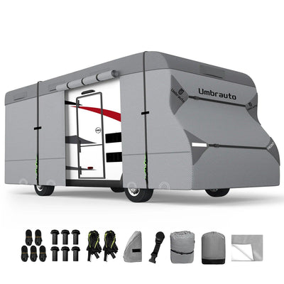 Umbrauto RV Cover Class C Upgraded 7 Layers Anti-UV Top Panel Motorhome Cover,Gray