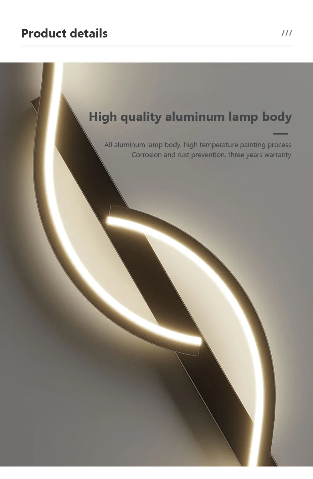 Modern LED Wall Decor Lamp – Black/Gold Wall Sconces for Living Room, Dining Room, Bedroom, and Bedside Home Decoration