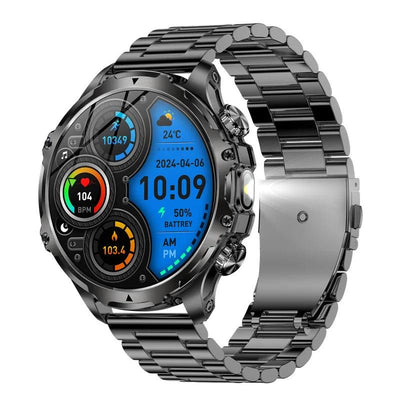 AK75 Smart Watch Flashlight Men Outdoors Sports Fitness Tracker 700mah Large Battery BT Calling LED Light Smartwatch