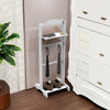 Accent Portable Garment Rack,Clothes Valet Stand with Storage Organizer,White Finish