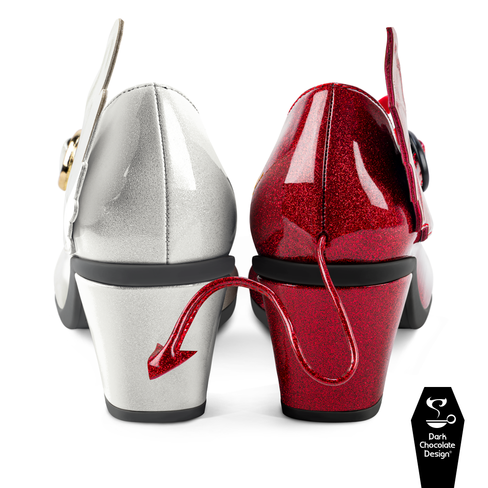 Chocolaticas® Mid Heels ANGEL & DEMON Women's Mary Jane Pump