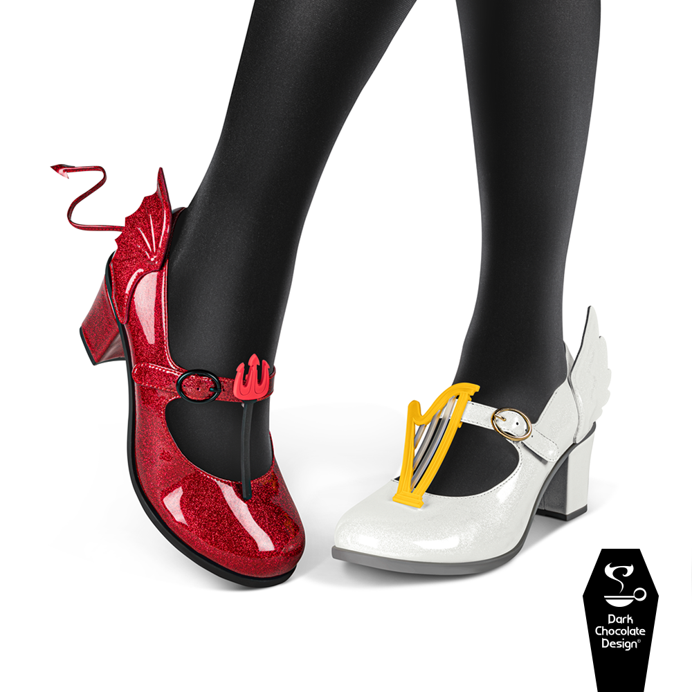 Chocolaticas® Mid Heels ANGEL & DEMON Women's Mary Jane Pump