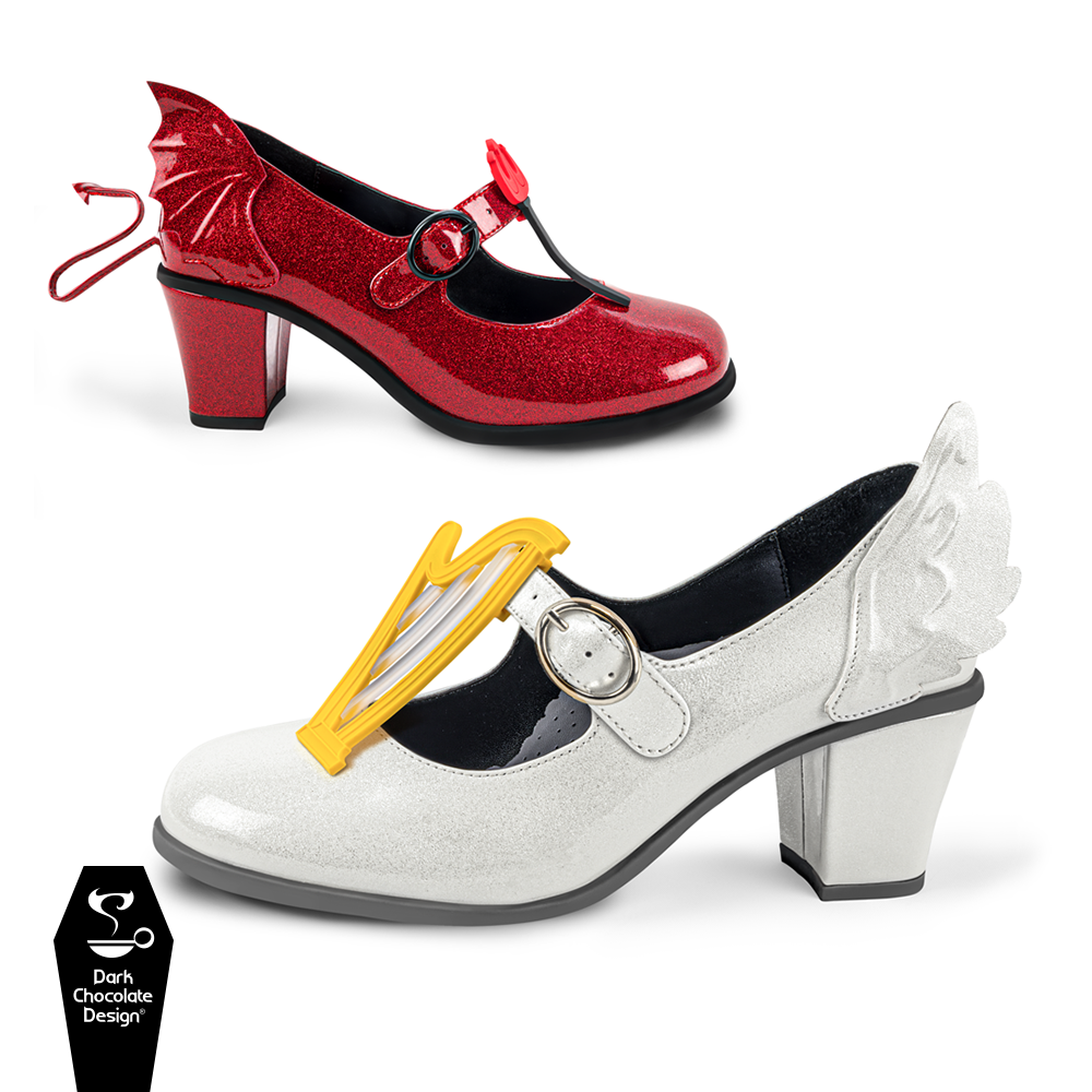 Chocolaticas® Mid Heels ANGEL & DEMON Women's Mary Jane Pump