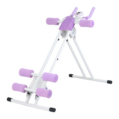 Ab Workout Equipment Foldable Abdominal Trainer Adjustable Ab Machine-White