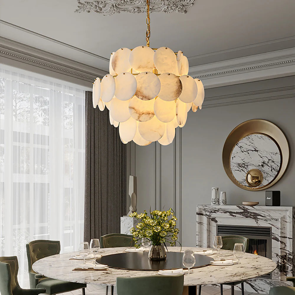 Alabaster Multi Layer Round Chandelier