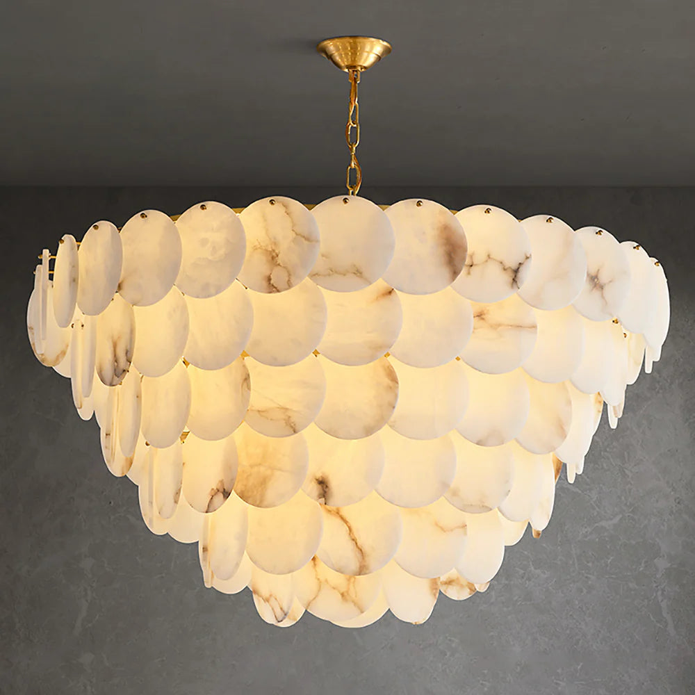 Alabaster Multi Layer Round Chandelier