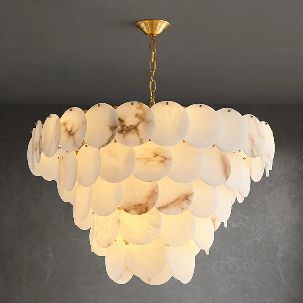 Alabaster Multi Layer Round Chandelier