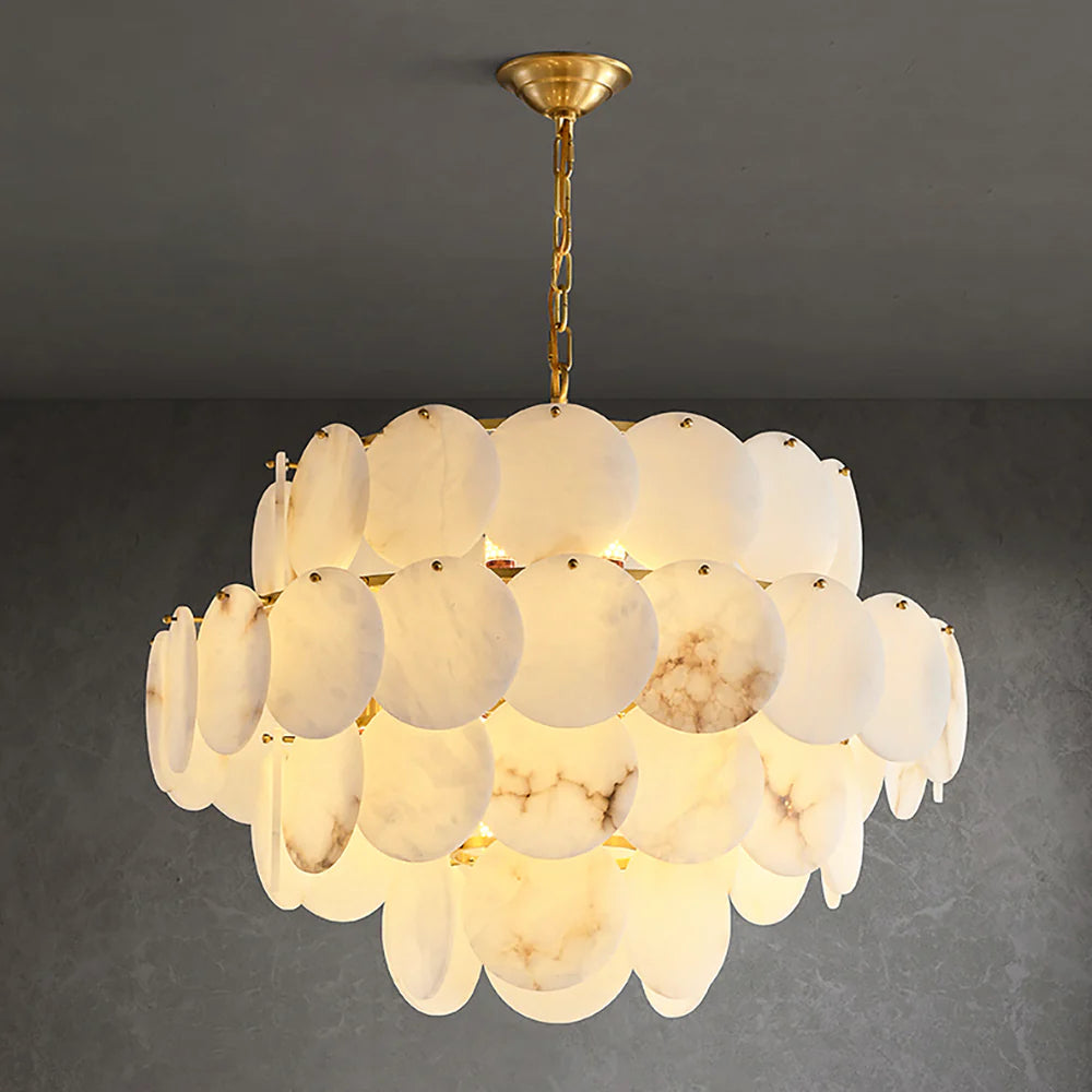 Alabaster Multi Layer Round Chandelier