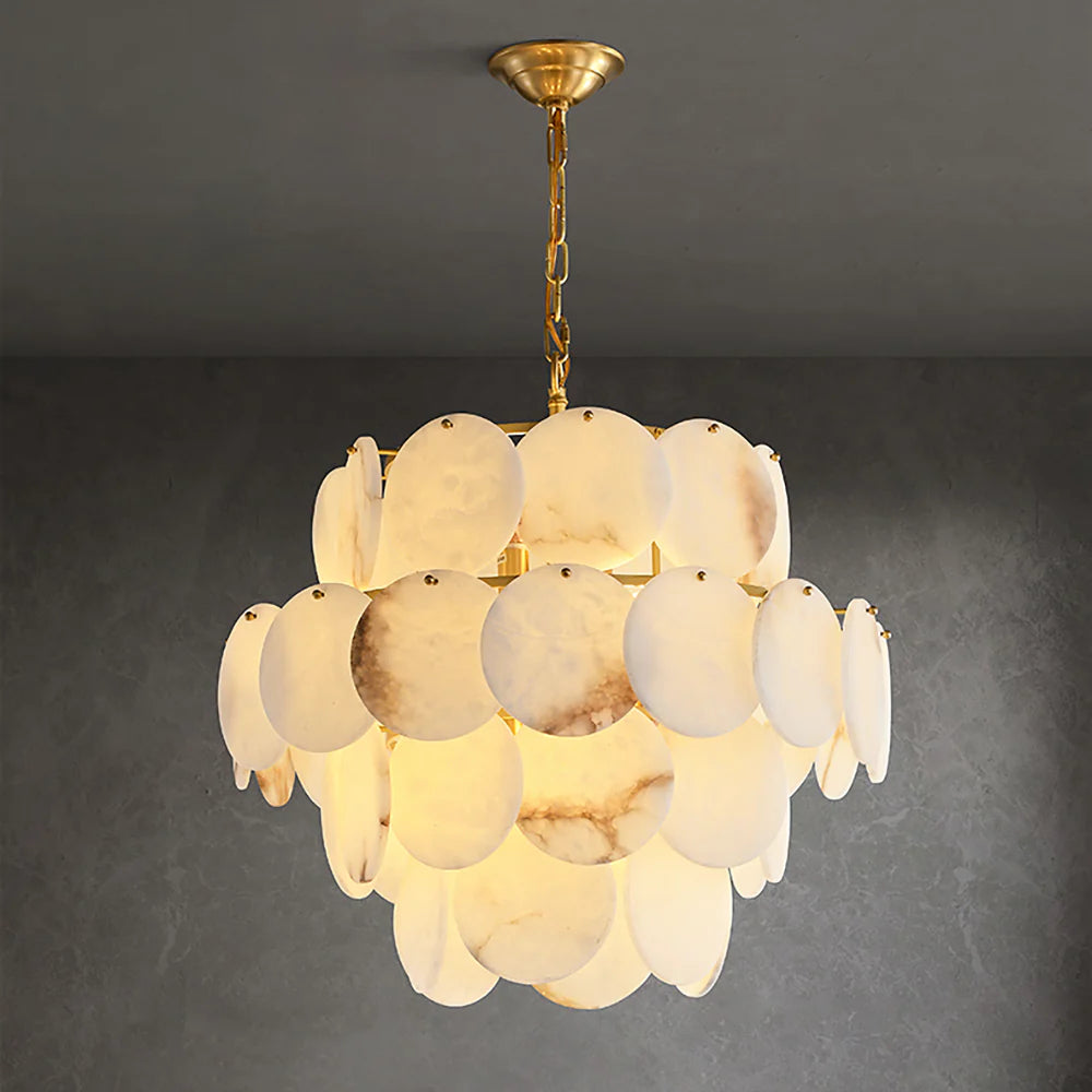 Alabaster Multi Layer Round Chandelier