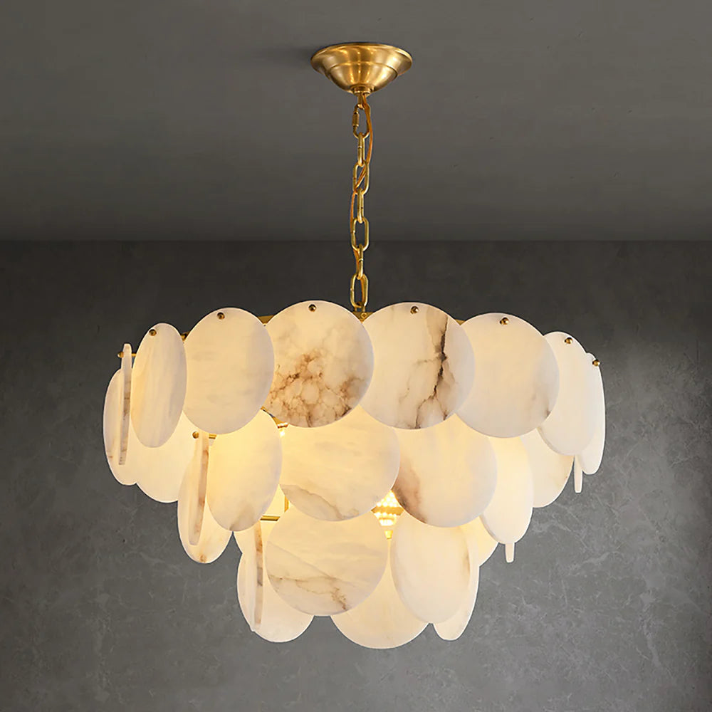 Alabaster Multi Layer Round Chandelier