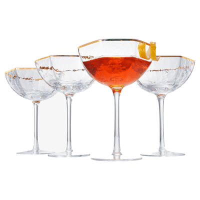 Architecture Champagne Coupe Cocktail Glassware, Set of 2