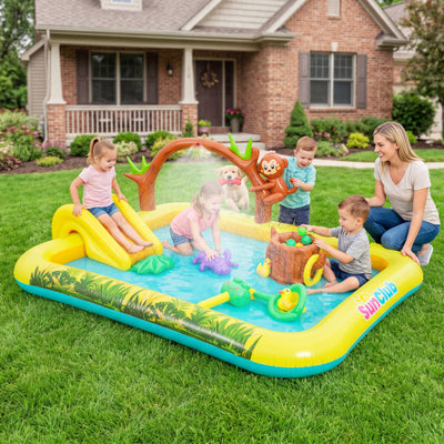 Animal Spray Pool with Slide for Backyard and Garden